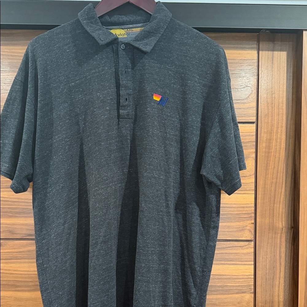 Aviator Nation Dark Gray Polo Shirt